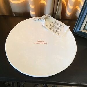 Mudd  Pie 14” Happy Everything Ceramic Platter • New With Tags • Serveware Gift